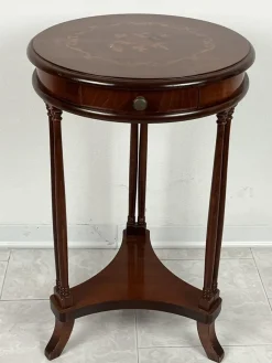 Pamono Vintage Italian Round Table with Drawer, 1980s> Coffee & Side Tables