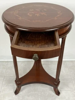 Pamono Vintage Italian Round Table with Drawer, 1980s> Coffee & Side Tables