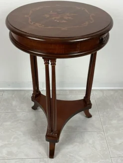 Pamono Vintage Italian Round Table with Drawer, 1980s><noscript><img width=