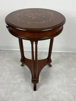 Pamono Vintage Italian Round Table with Drawer, 1980s><noscript><img width=