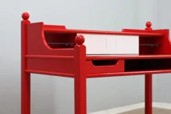 Outlet Pamono Vintage Italian Rustic Red Lacquered Writing Desk, 1960s