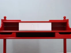 Outlet Pamono Vintage Italian Rustic Red Lacquered Writing Desk, 1960s