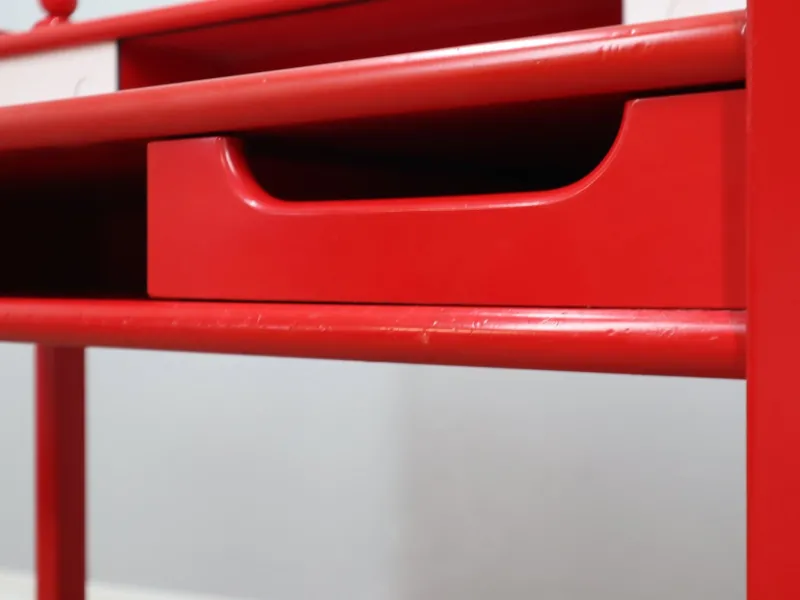 Outlet Pamono Vintage Italian Rustic Red Lacquered Writing Desk, 1960s
