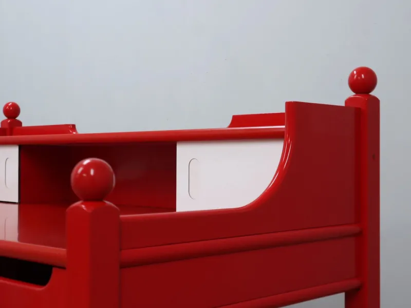 Outlet Pamono Vintage Italian Rustic Red Lacquered Writing Desk, 1960s