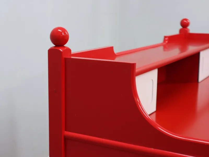 Outlet Pamono Vintage Italian Rustic Red Lacquered Writing Desk, 1960s