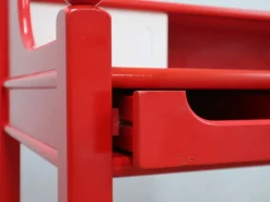 Outlet Pamono Vintage Italian Rustic Red Lacquered Writing Desk, 1960s