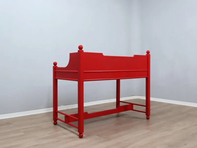 Outlet Pamono Vintage Italian Rustic Red Lacquered Writing Desk, 1960s
