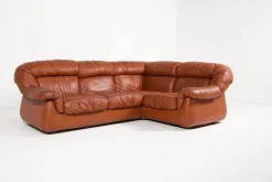 Outlet Pamono Vintage Italian Sectional Cognac Leather Sofa, 1970s
