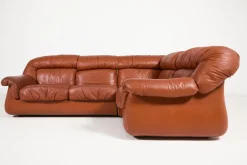Outlet Pamono Vintage Italian Sectional Cognac Leather Sofa, 1970s
