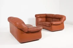 Outlet Pamono Vintage Italian Sectional Cognac Leather Sofa, 1970s