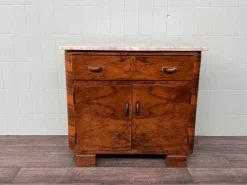 Pamono Vintage Italian Sideboard in Burl Wood with Marble Top, 1930s> Sideboards & Buffets