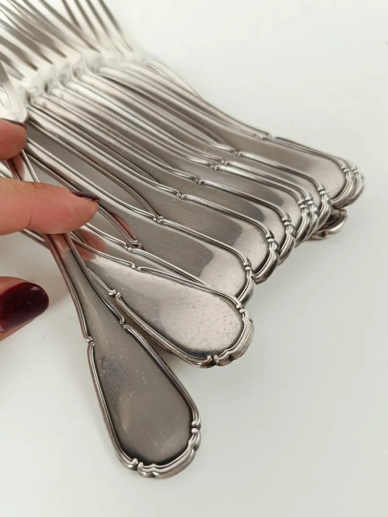 Pamono Vintage Italian Silver-Plated Cutlery Set Mod Baroque from Sambonet, 1960s, Set of 36> Cutlery & Serving Utensils
