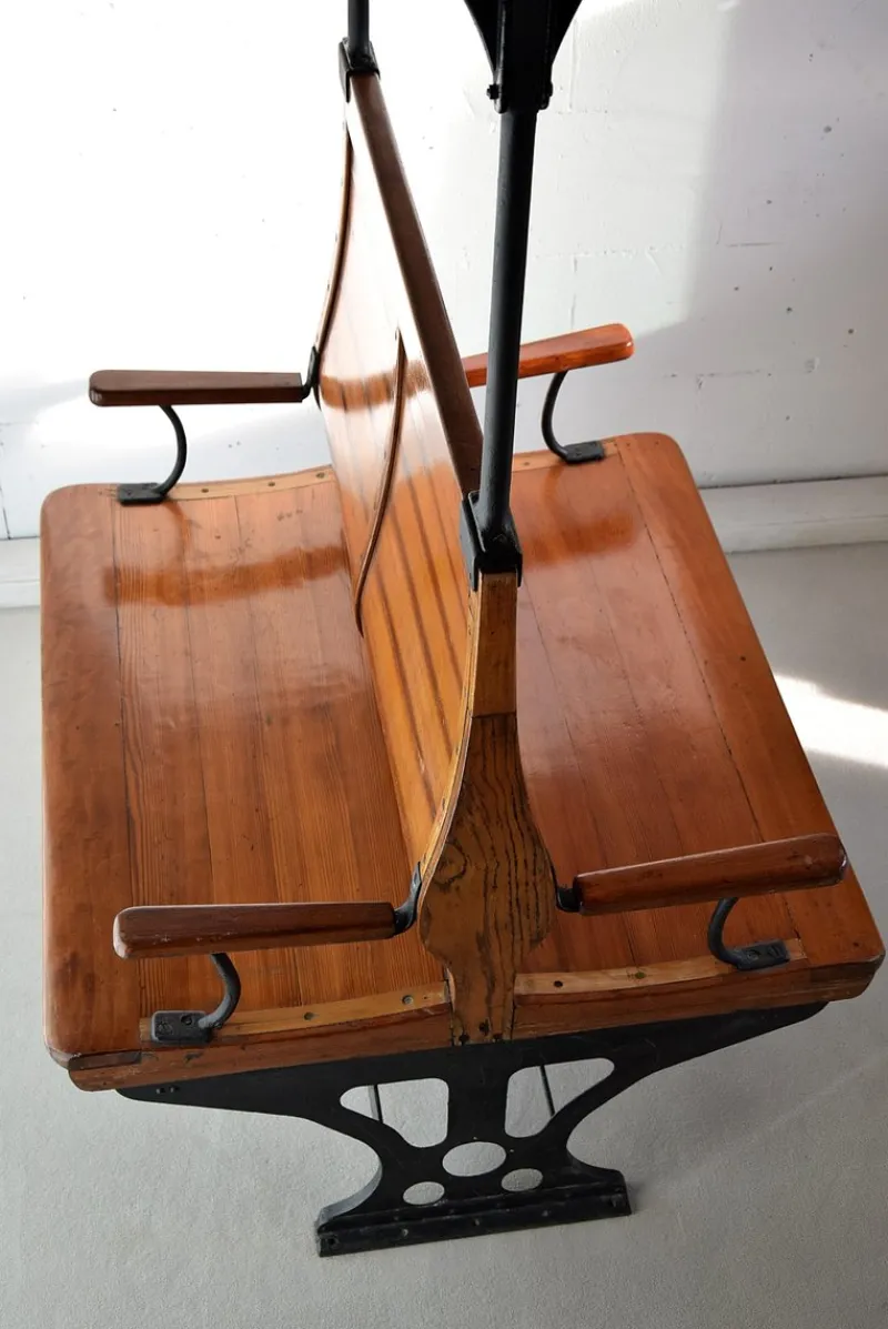 Pamono Vintage Italian Train Bench, 1920s> Benches