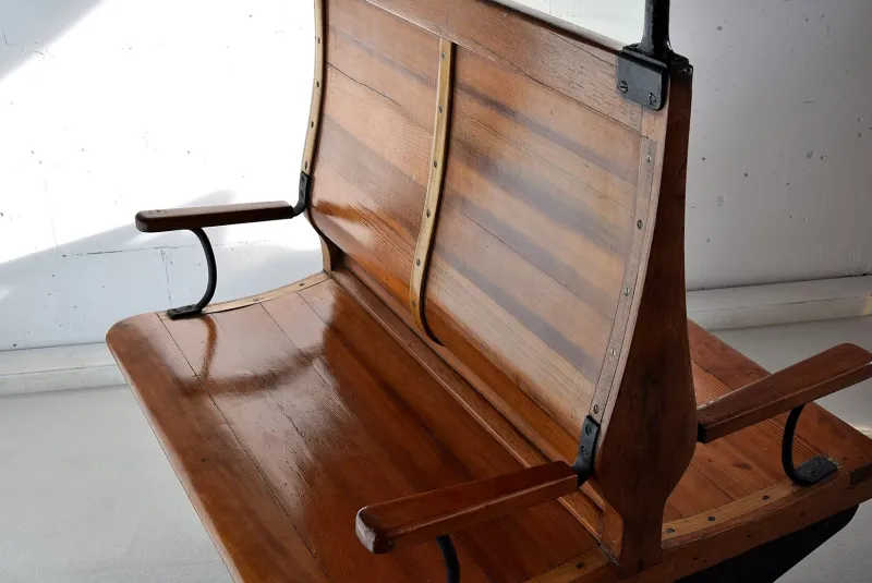 Pamono Vintage Italian Train Bench, 1920s> Benches