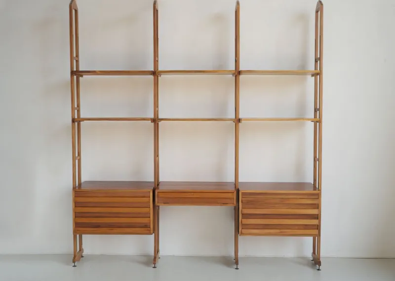 Pamono Vintage Italian Walnut Bookcase, 1955> Shelves & Wall Units