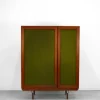 Pamono Vintage Italian Wardrobe in Teak and Velvet, 1960s> Cabinets & Wardrobes