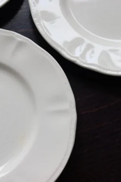 Pamono Vintage Ivory Earthenware Dessert Plates by Marli Fretwork, 1980s, Set of 10><noscript><img width=