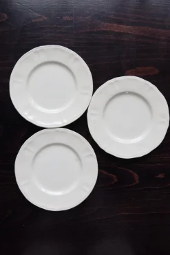 Pamono Vintage Ivory Earthenware Dessert Plates by Marli Fretwork, 1980s, Set of 10><noscript><img width=