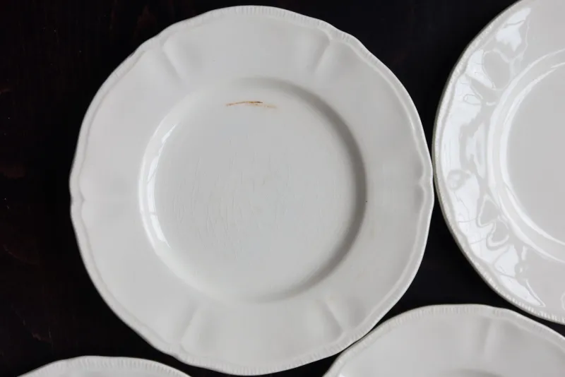 Pamono Vintage Ivory Earthenware Dessert Plates by Marli Fretwork, 1980s, Set of 10> Dinner Plates & Bowls
