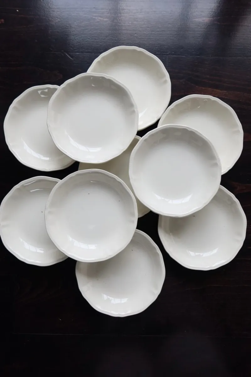 Clearance Pamono Vintage Ivory Earthenware Soup Plates by Marli Fretwork, 1980s, Set of 10