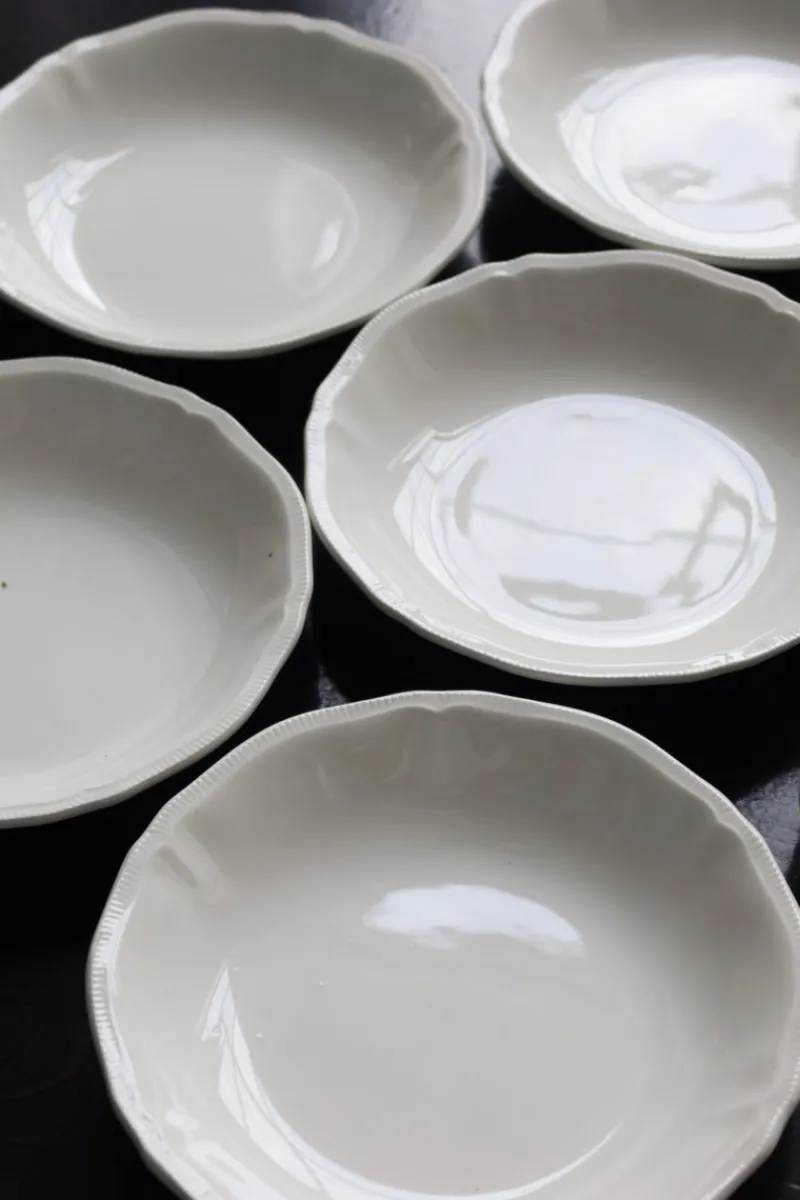 Clearance Pamono Vintage Ivory Earthenware Soup Plates by Marli Fretwork, 1980s, Set of 10