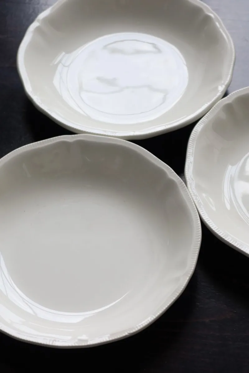 Clearance Pamono Vintage Ivory Earthenware Soup Plates by Marli Fretwork, 1980s, Set of 10