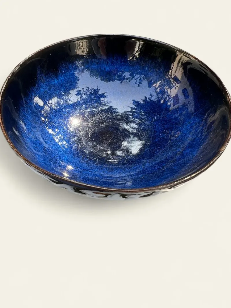 New Pamono Vintage Japanese Bowl Set in Cobalt Blue, 1970s, Set of 6