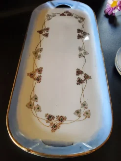Pamono Vintage Japanese Murani Sake Set with Whistling Bird Decanter, Geisha Cups and Long Tray, 1920s, Set of 10><noscript><img width=