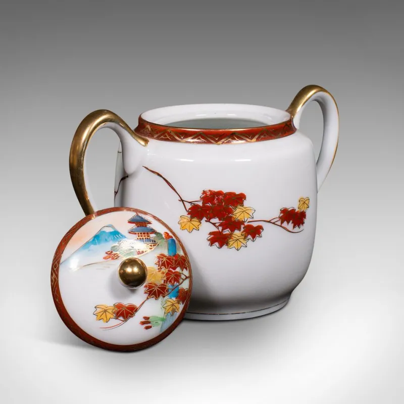 Pamono Vintage Japanese 4-Person Tea Set in Ceramic, 1940s, Set of 13> Coffee & Tea Service