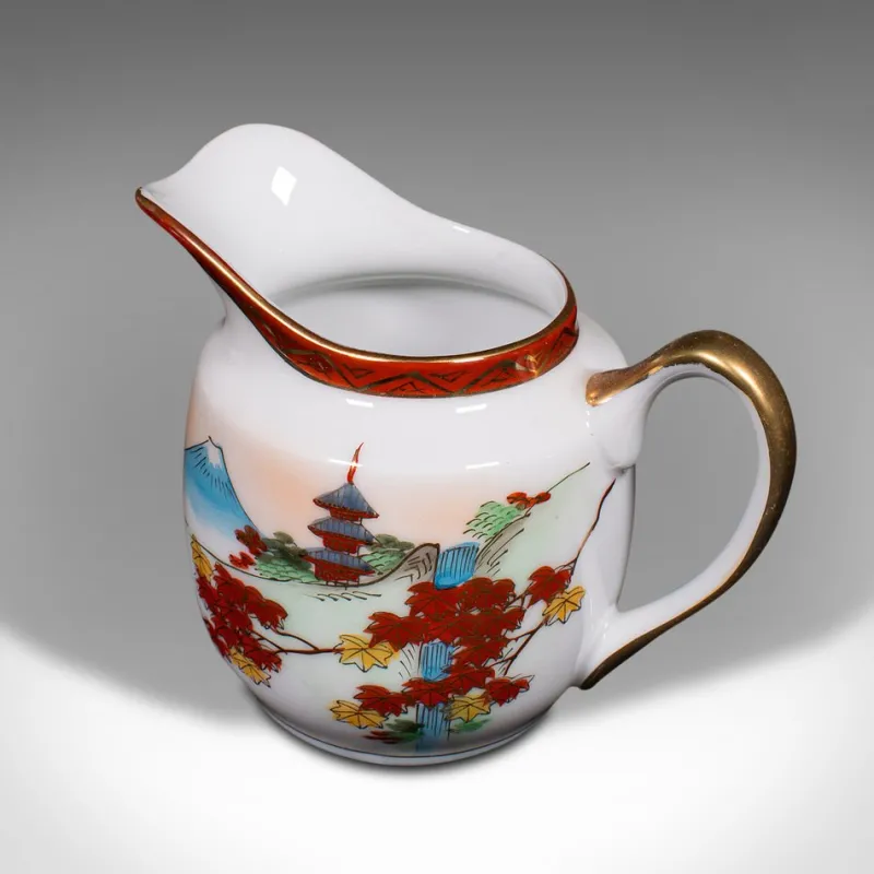 Pamono Vintage Japanese 4-Person Tea Set in Ceramic, 1940s, Set of 13> Coffee & Tea Service