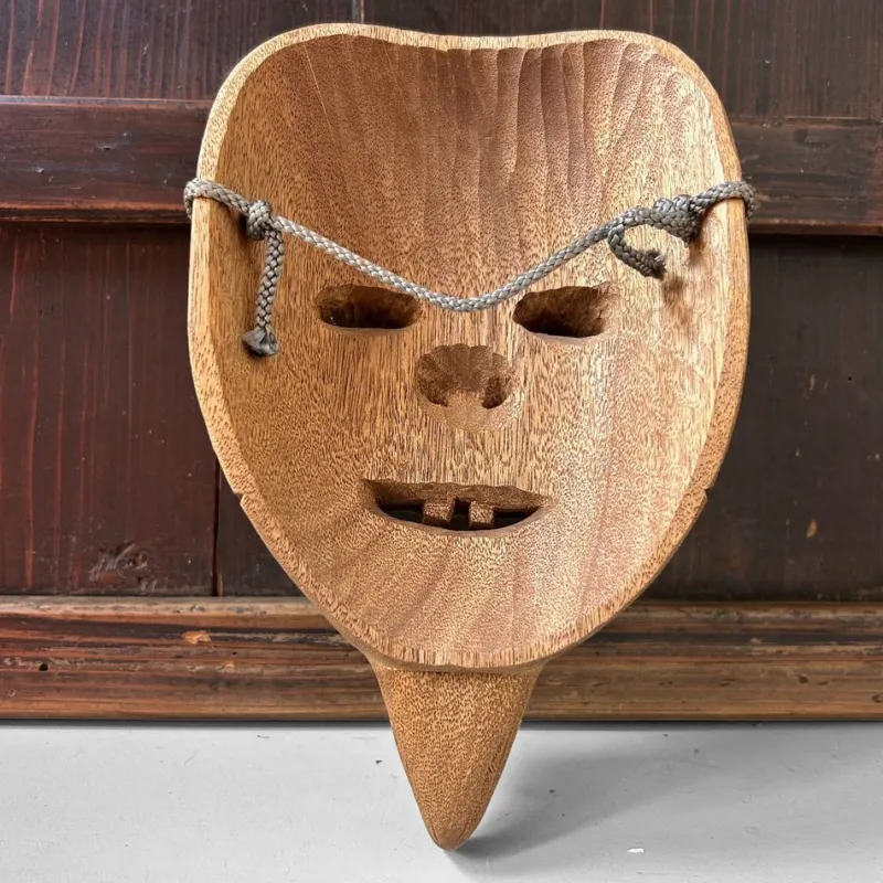 Pamono Vintage Japanese Wooden Okina Mask, 1980s> Wall Decor