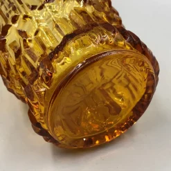 Outlet Pamono Vintage Juice Jug in Amber Glass with Glasses, 1970s, Set of 7