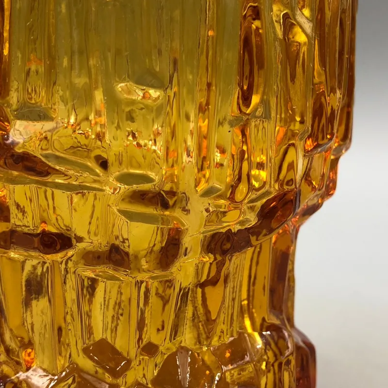 Outlet Pamono Vintage Juice Jug in Amber Glass with Glasses, 1970s, Set of 7