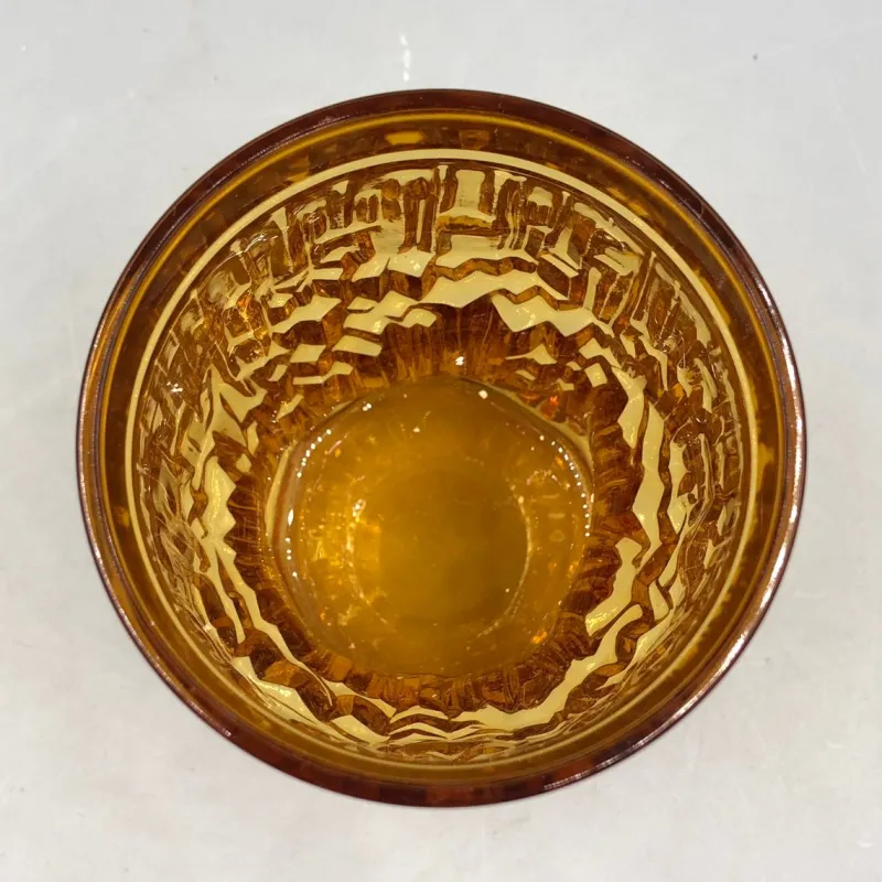 Outlet Pamono Vintage Juice Jug in Amber Glass with Glasses, 1970s, Set of 7