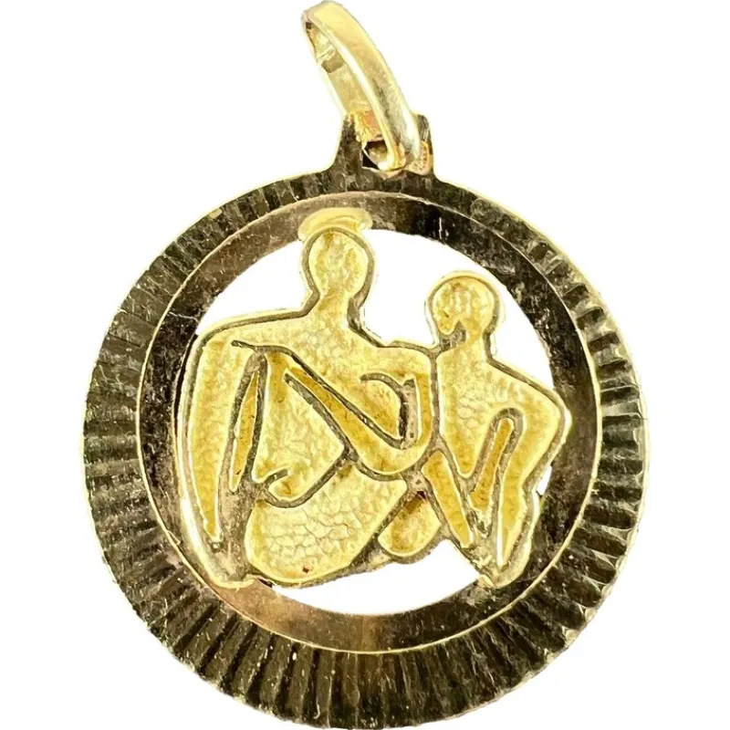 Hot Pamono Vintage 14k Yellow Gold Abstract Art Couple Pendant Medal, 1970s