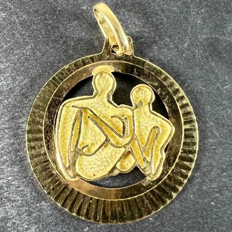 Hot Pamono Vintage 14k Yellow Gold Abstract Art Couple Pendant Medal, 1970s