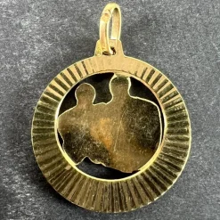Hot Pamono Vintage 14k Yellow Gold Abstract Art Couple Pendant Medal, 1970s