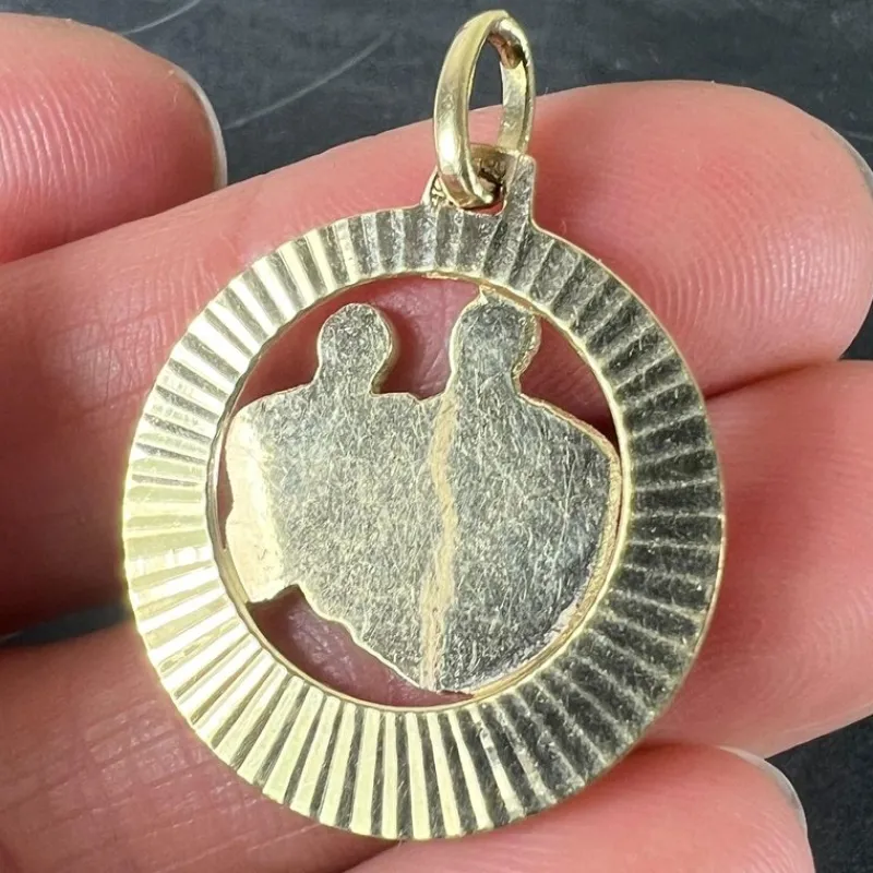Hot Pamono Vintage 14k Yellow Gold Abstract Art Couple Pendant Medal, 1970s