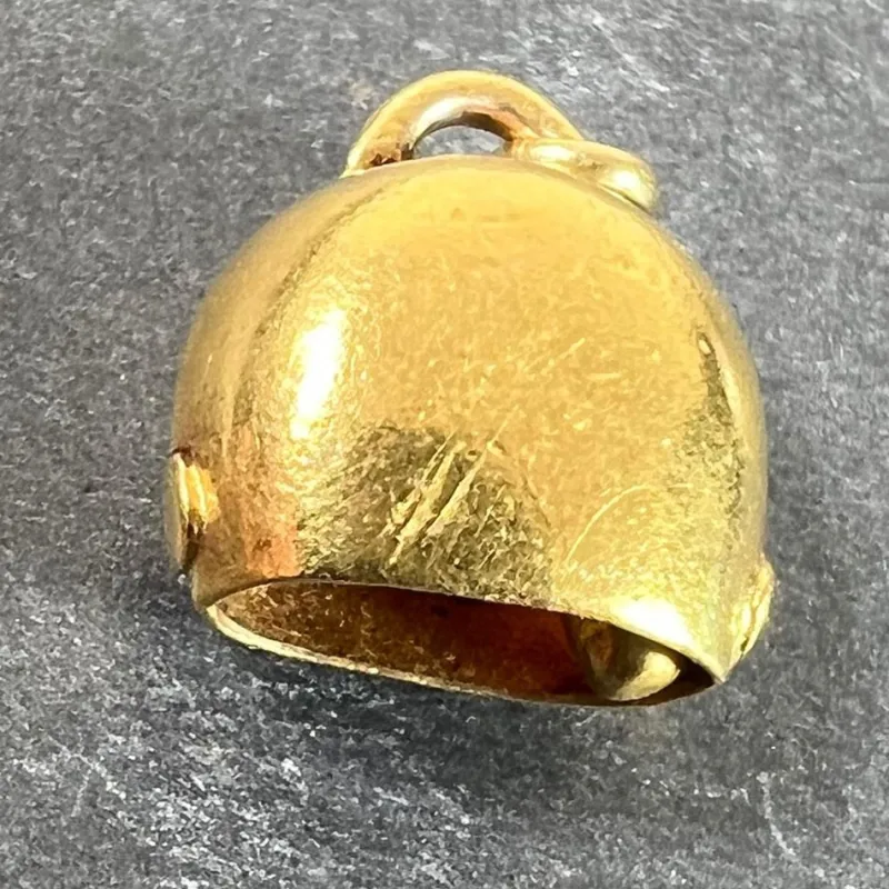 Pamono Vintage 18K Yellow Gold Cow Bell Charm Pendant, 1960s> Necklaces