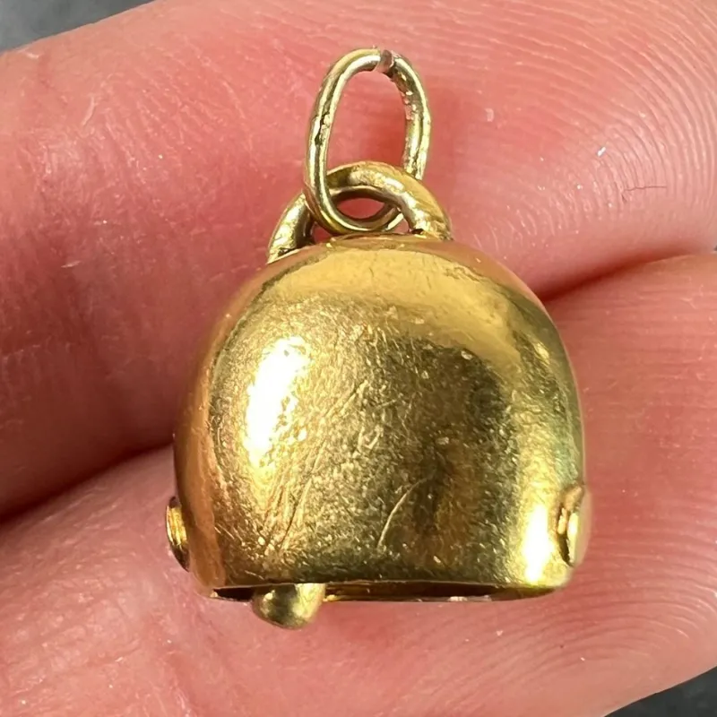 Pamono Vintage 18K Yellow Gold Cow Bell Charm Pendant, 1960s> Necklaces