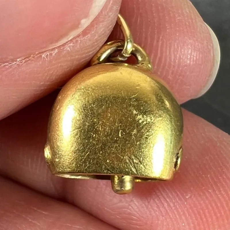 Pamono Vintage 18K Yellow Gold Cow Bell Charm Pendant, 1960s> Necklaces