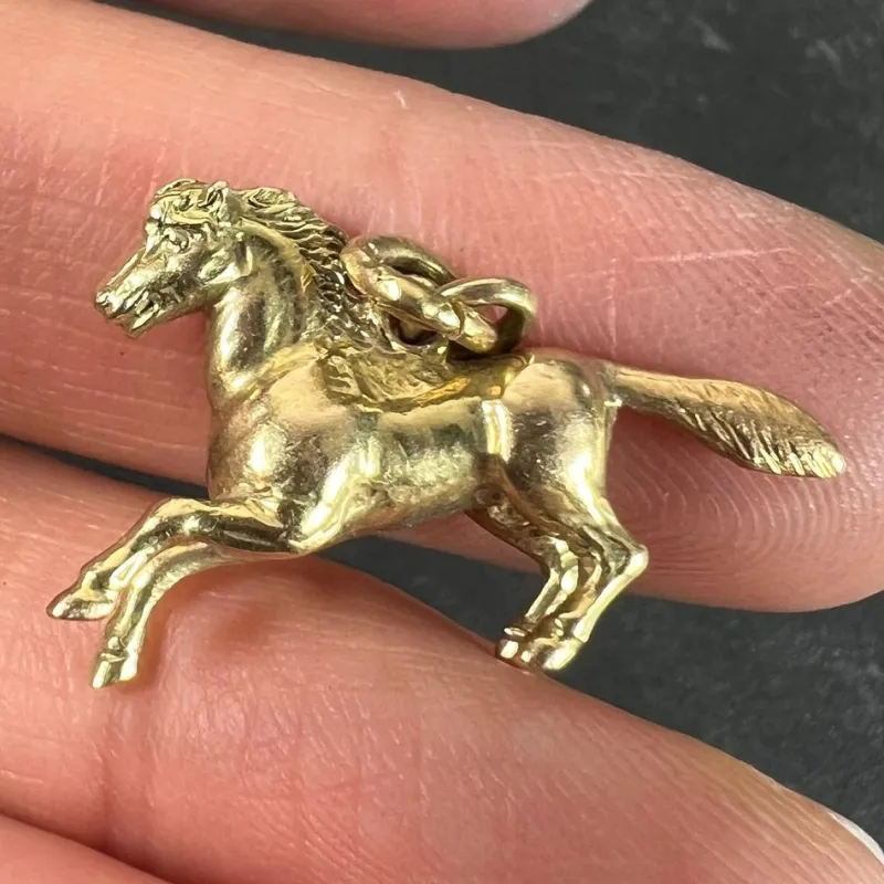 Pamono Vintage 18k Yellow Gold Horse Pony Charm Pendant, 1960s> Necklaces