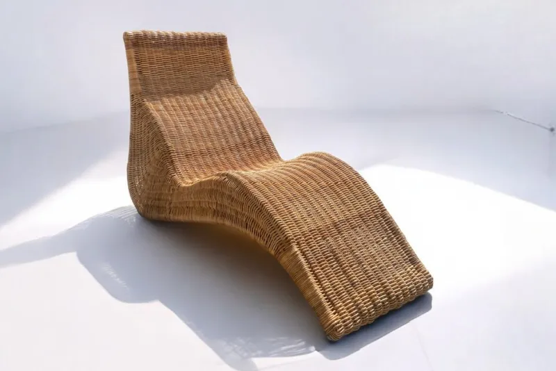 Clearance Pamono Vintage Karlskrona Wicker Chaise Lounge by Carl Öjerstam for Ikea