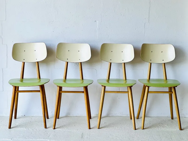 Pamono Vintage Kitchen Chairs from Ton, 1960s, Set of 4> Side Chairs & Dining Chairs