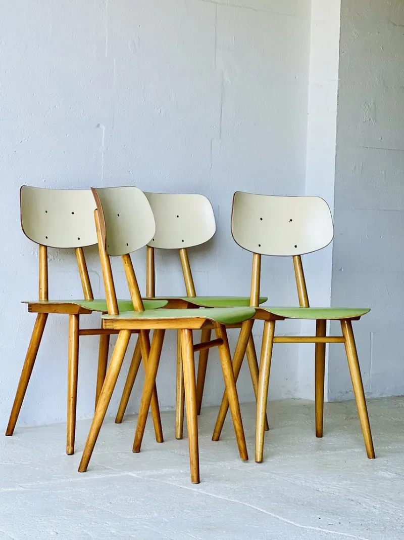 Pamono Vintage Kitchen Chairs from Ton, 1960s, Set of 4> Side Chairs & Dining Chairs