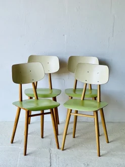 Pamono Vintage Kitchen Chairs from Ton, 1960s, Set of 4><noscript><img width=