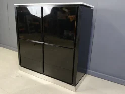 Best Pamono Vintage Lacquer and Marble Bar Cabinet, 1970s