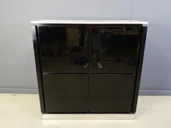 Best Pamono Vintage Lacquer and Marble Bar Cabinet, 1970s