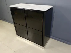 Best Pamono Vintage Lacquer and Marble Bar Cabinet, 1970s