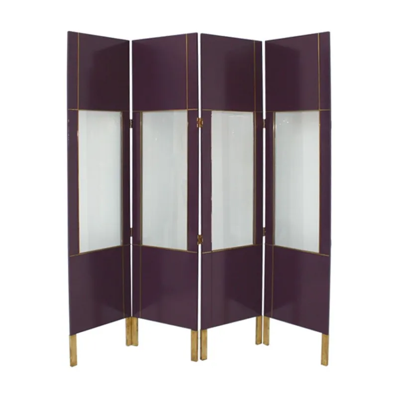 Pamono Vintage Lacquered Screen with Four Leaves> Room Dividers & Screens